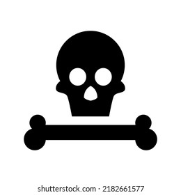 icono de cráneo y cruces o logotipo símbolo de signo aislado ilustración vectorial - iconos vectoriales de estilo negro de alta calidad
