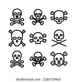 skull and crossbones icon or logo isolated sign symbol vector illustration - Collection of high quality black style vector icons
