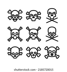 skull and crossbones icon or logo isolated sign symbol vector illustration - Collection of high quality black style vector icons
