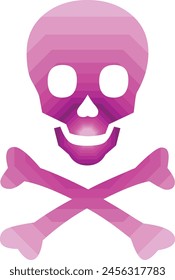 skull and crossbones icon with monochrome color inside, skull and crossbones icon vector illustration.