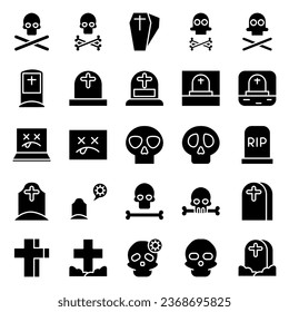 Skull and Crossbones Icon on Background Vector illustration