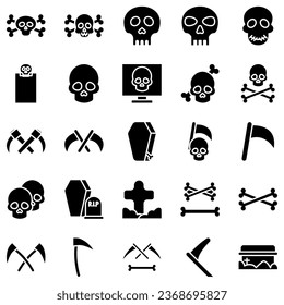 Skull and Crossbones Icon on Background Vector illustration