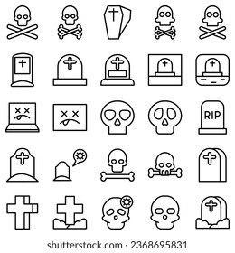 Icono Skull and Crossbone en la ilustración del vector de fondo