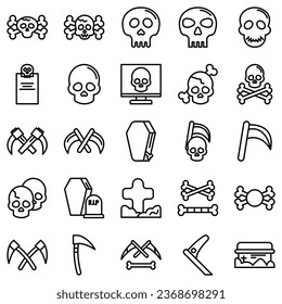 Skull and Crossbones Icon on Background Vector illustration