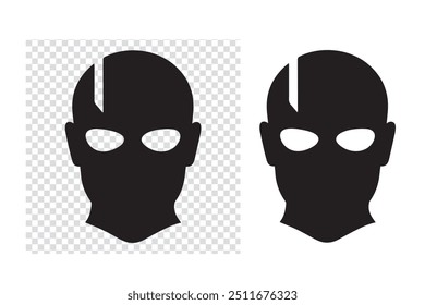 Skull and Crossbones Icon on Black Vector Backgrounds. This vector illustration includes two variations of the icon one in black on a light background on the left and another version in white 