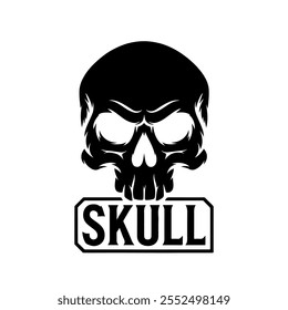 Skull and Crossbones Icon on Black and White Vector Backgrounds