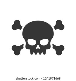 Skull and Crossbones Icon on White Background. Vector