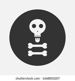 Schädel- und Knochensymbol auf weißem Hintergrund. Giftmarke und Symbol für Design. Vektorillustration eps10