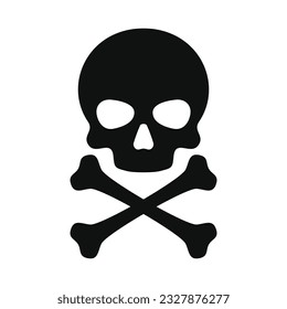 Skull and Crossbones Icon on White Background. Vector