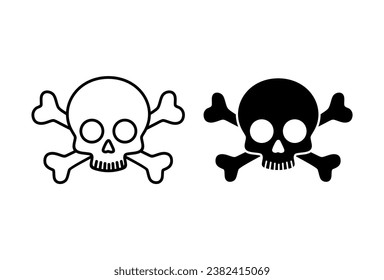 Skull and Crossbones Icon on White Background. Vector