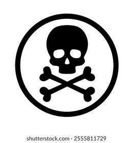 skull and crossbones icon on white background. danger sign vector