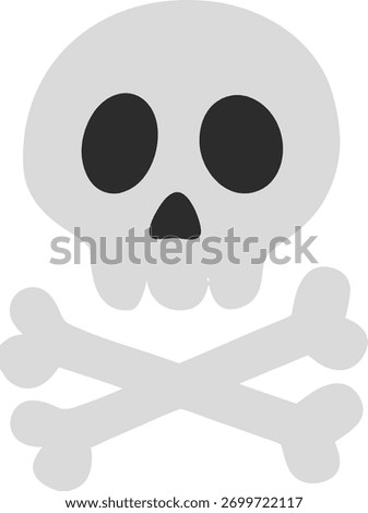 a skull and crossbones icon on a white background
