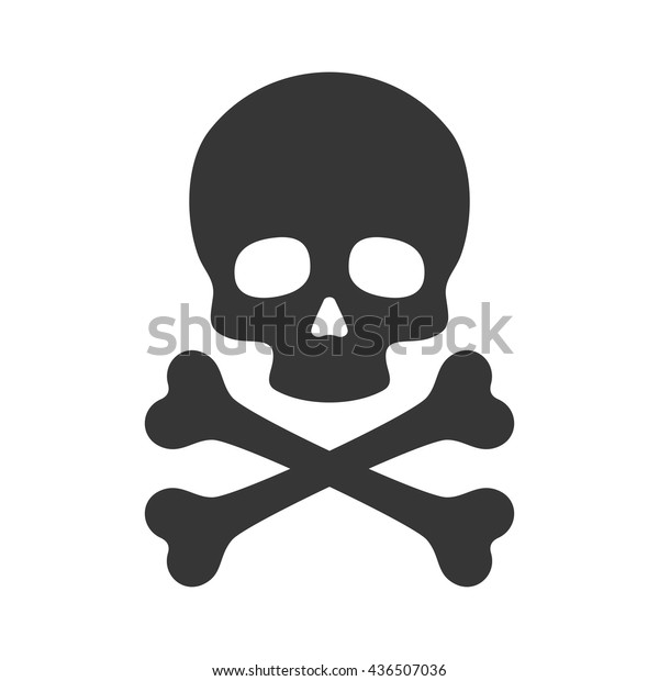 Skull and\
Crossbones Icon on White Background.\
Vector