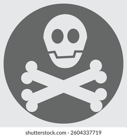 Skull and crossbones icon, representing danger, warning, and toxic substances.