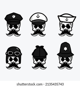 skull and crossbones icon set