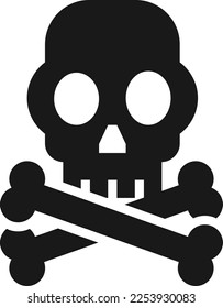 Skull and crossbones icon. Simple illustration of skull and crossbones vector icon for web