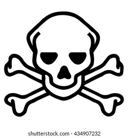Skull and crossbones icon , Skull and crossbones symbol , danger warning symbol , vector illustration