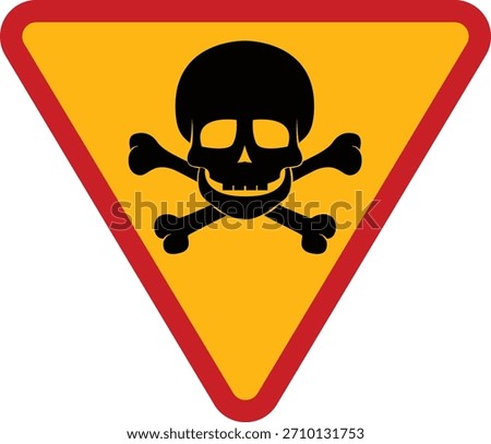 Skull and crossbones icon symbol on perfect for Unsuitable materials. evil looking horror skull. clean background. Death symbol, danger or poison icon. vector, tattoo, halloween, poisonous, deadly