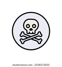 Skull and crossbones icon vector