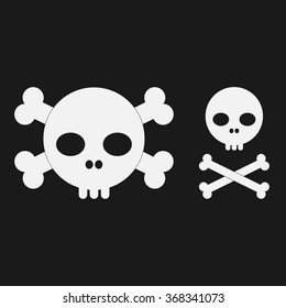 skull and crossbones icon - vector