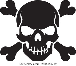 Skull and crossbones icon vector. Death symbol, danger or poison icon