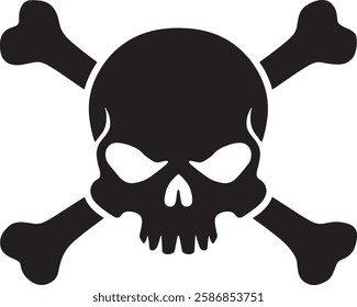 Skull and crossbones icon vector. Death symbol, danger or poison icon