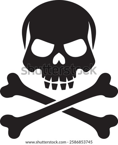 Skull and crossbones icon vector. Death symbol, danger or poison icon