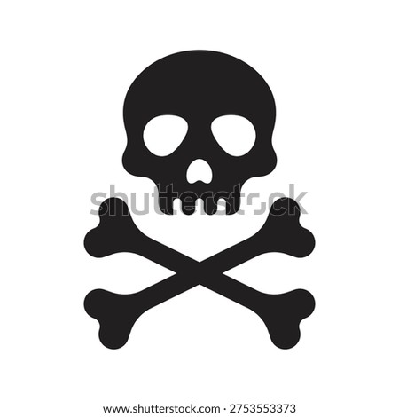 Skull and crossbones icon. Vector and glyph