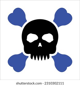 Skull Crossbones Icon , Vector Graphics
