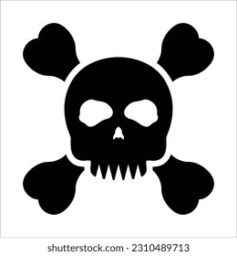 Skull Crossbones Icon , Vector Graphics