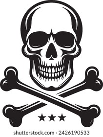 Skull and crossbones icon vector illustration