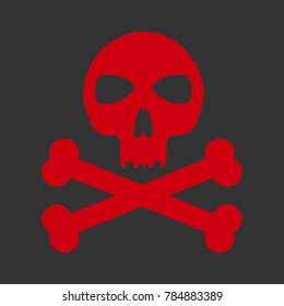 Skull and crossbones icon. Vector illustration.