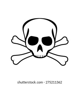 Skull and crossbones isolated on white background. Vector Image
