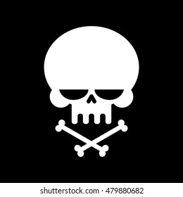 Skull and crossbones isolated. skeleton head. Sign danger of death
