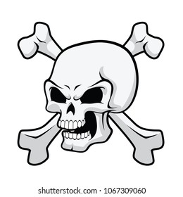 Skull and Crossbones Isolated Vector Illustration