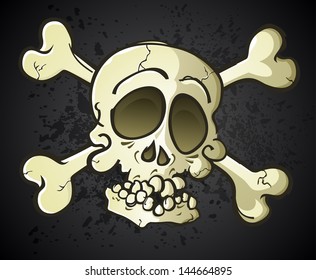 Skull and Crossbones Jolly Roger Cartoon Character
