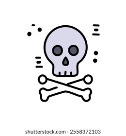 Skull and crossbones line icon, concept sign.