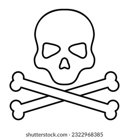 Skull and crossbones line symbol. Danger linear sign. Vector illustration isolated on white.