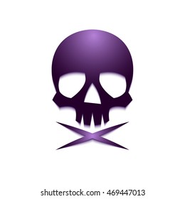 Skull with Crossbones Logo Illustration isolated on white background. Vector illustration for your design. EPS10.