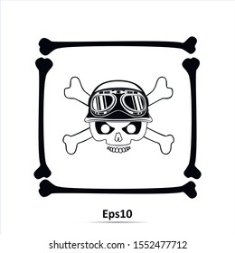 Skull and crossbones - a mark of the danger warning. Vector Illustration. Icon isolated on white background