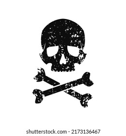 Skull and crossbones - a mark of the danger warning vector format
