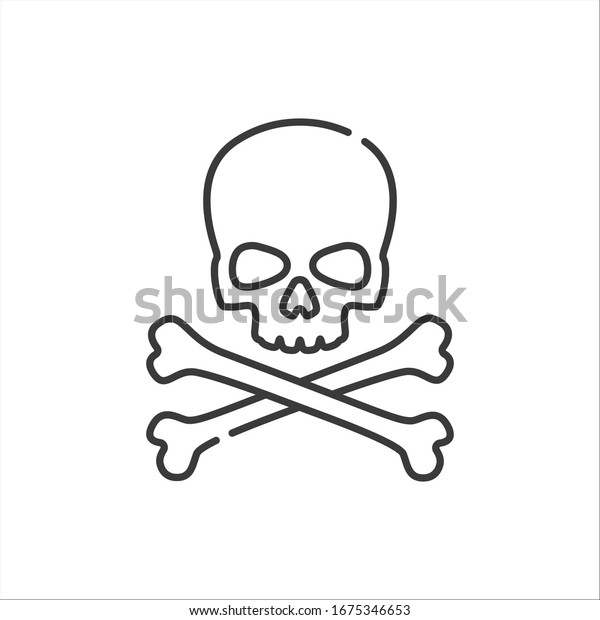 skull crossbones\
minimalist vector line\
icon