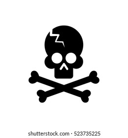 Skull and crossbones Minimalistic Flat Line Stroke Icon Pictogram Illustration