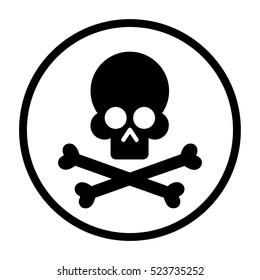 Skull and crossbones Minimalistic Flat Line Stroke Icon Pictogram Illustration