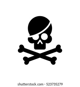 Skull and crossbones Minimalistic Flat Line Stroke Icon Pictogram Illustration