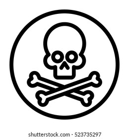 Skull and crossbones Minimalistic Flat Line Stroke Icon Pictogram Illustration