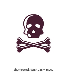 skull and crossbones on a white background
