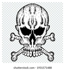 skull and crossbones on a white background