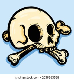 Skull Crossbones Outline Vector Illustration Stock Vector (Royalty Free ...