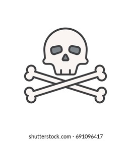 Skull and crossbones. Piracy symbol.